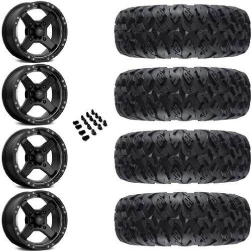 14″ MSA M39 Cross Black Titanium & 28″ EFX MotoClaw Wheel and Tire Package