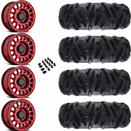 15″ Black Rhino Sandstorm Candy Red & 28″ EFX MotoMTC Wheel and Tire Package