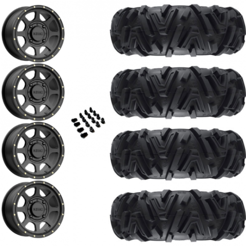 15″ KMC KS134 Addict 2 Black & 28″ EFX MotoMTC Wheel and Tire Package