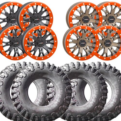 SUPERGRIP Canine K9 Tires and System 3 SB-4 15inch Wheel and Tire Kit w/ custom Orange Rings